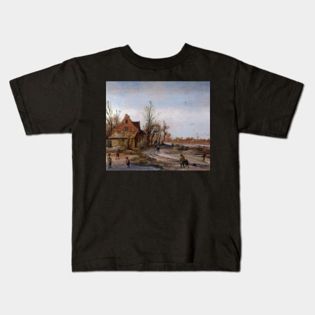 Vintage Dutch Landscape 1623 Kids T-Shirt by AlexMir